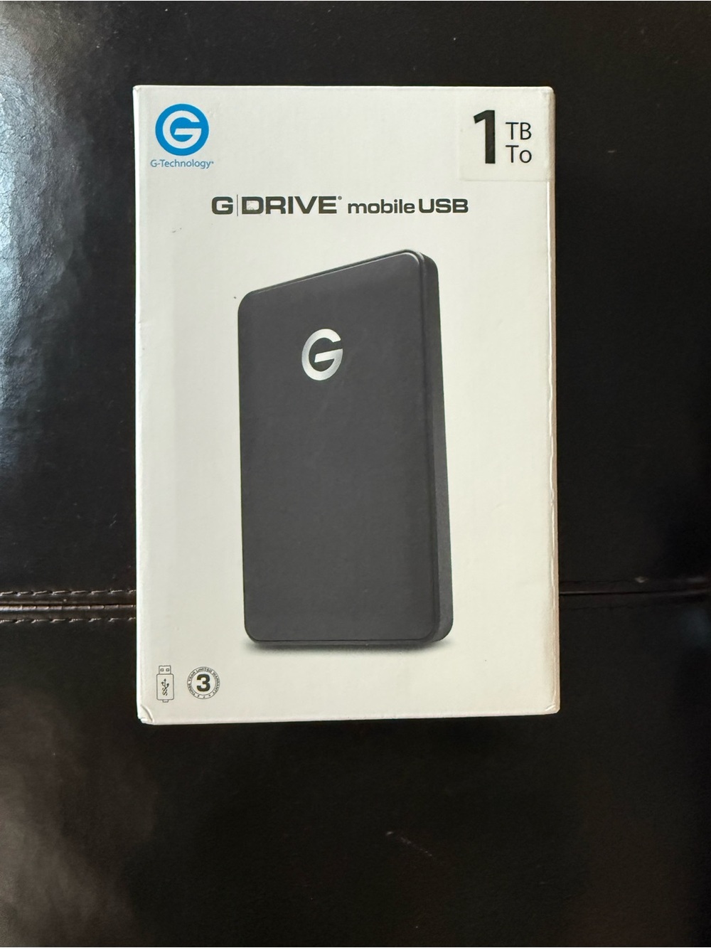 google G-DRIVE Mobile USB 1TB External Drive - Black & White Packaging